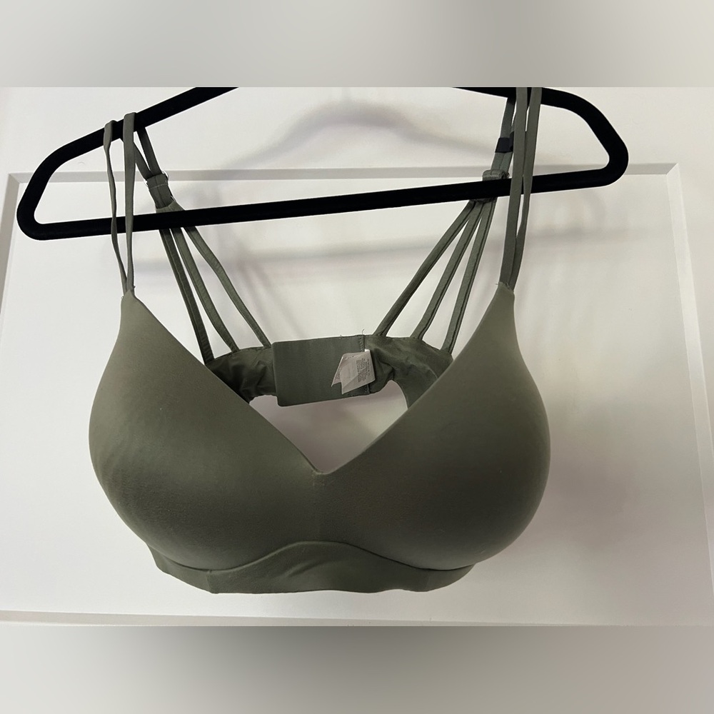 aerie Olive Strappy Wireless T-Shirt Bra